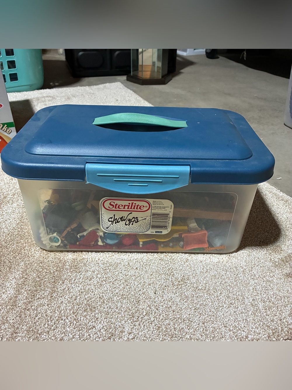 Large Vintage Playmobil Lot in tub with lid
